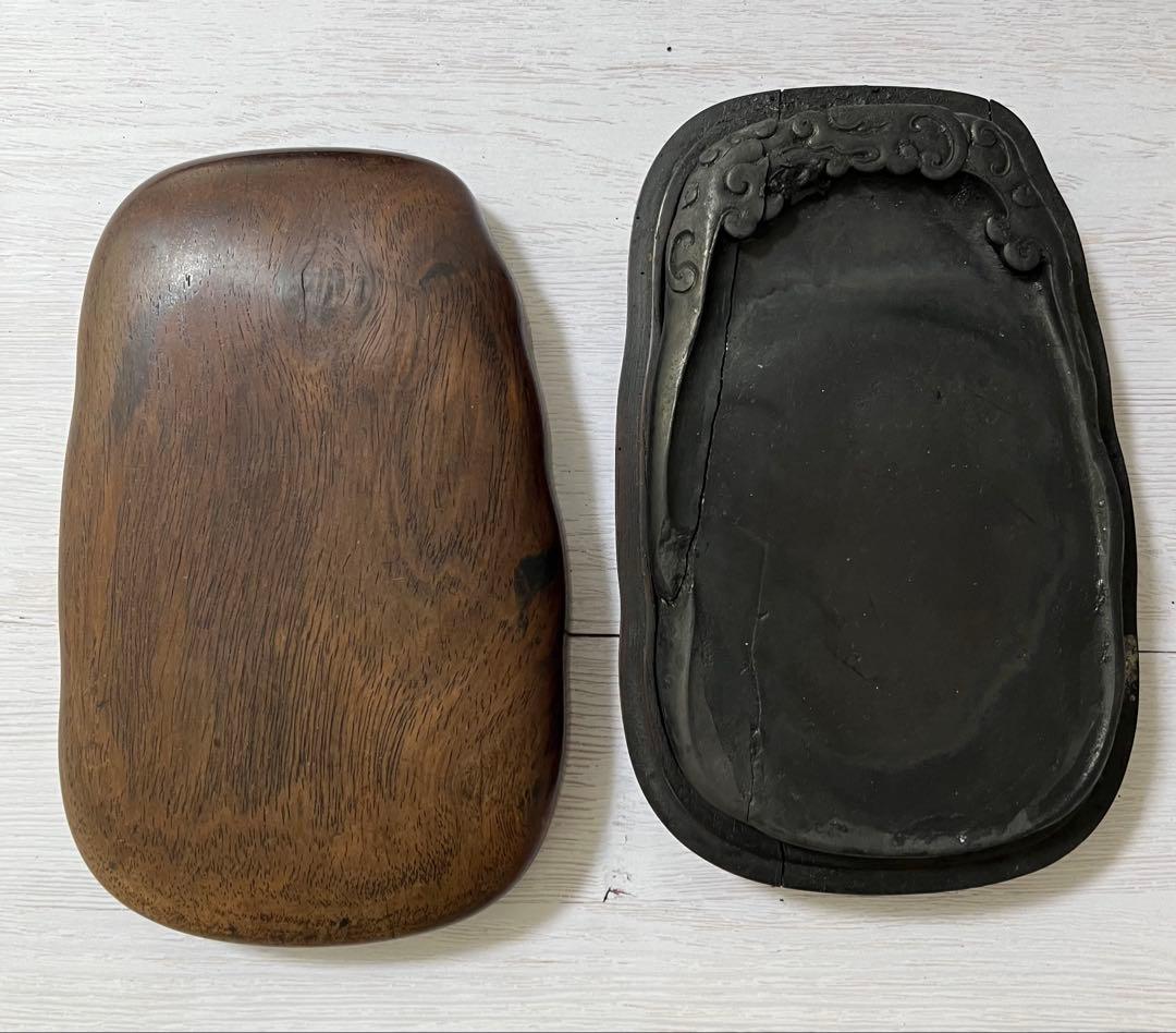 め*ぽ様 木製枠付　かけた硯