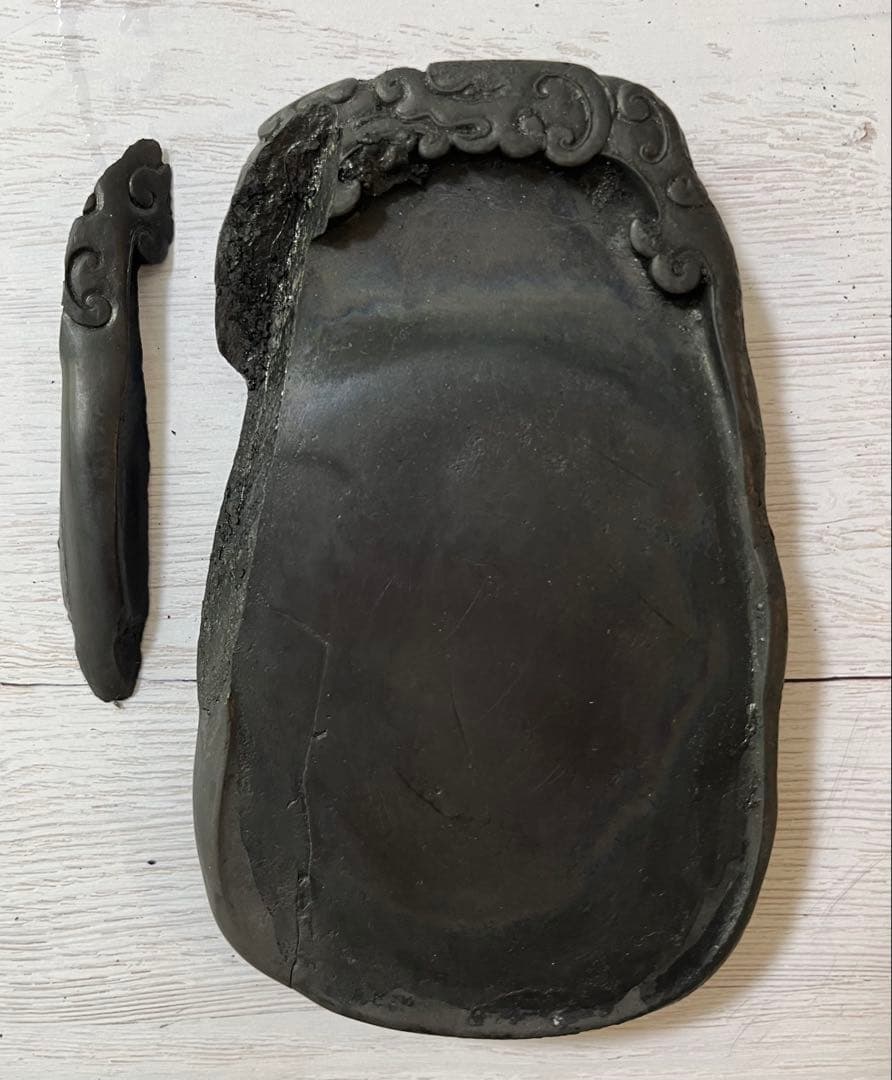 め*ぽ様 木製枠付　かけた硯