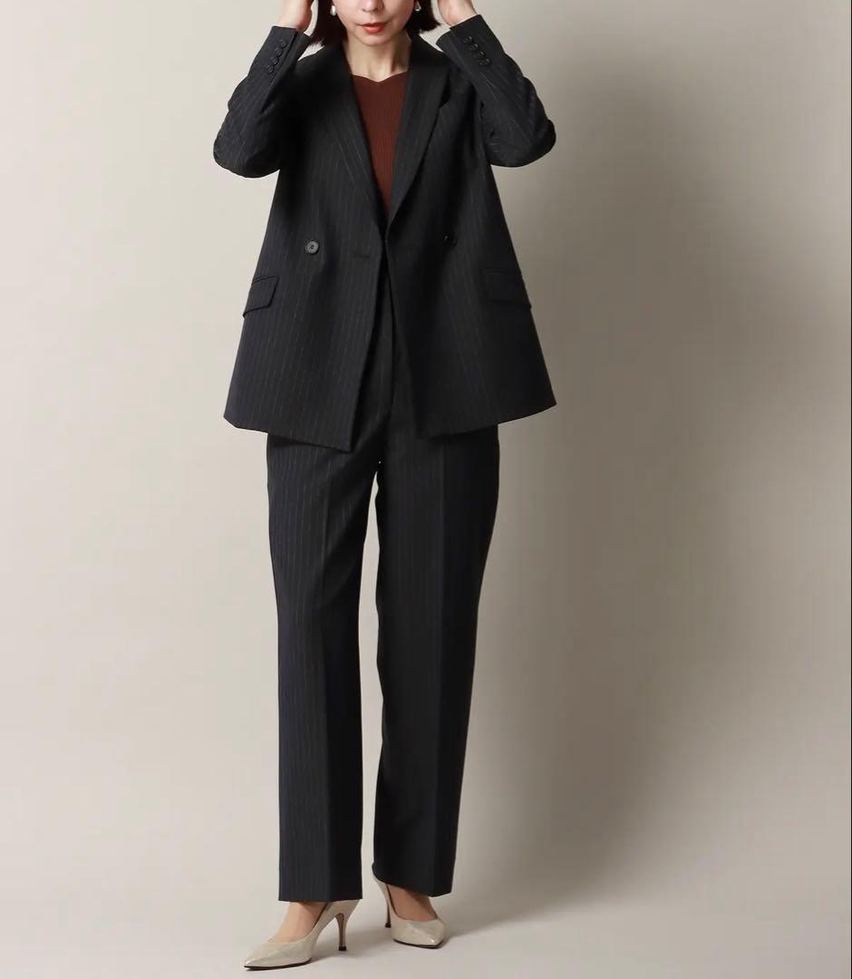 【スーツスクエア】新品 スーツ ウォッシャブル ストレッチ ピンストライプ