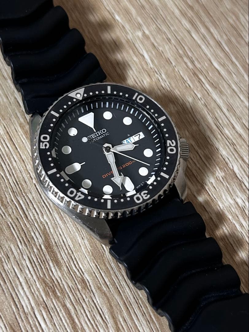 SEIKO セイコー　ダイバーズウォッチ ブラック ラバーベルト