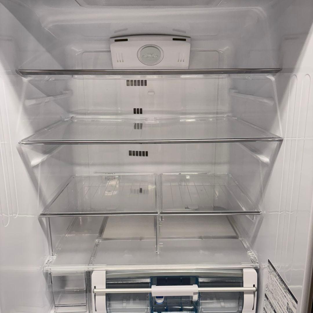 573 日立大型冷蔵庫　400L強　小型　家庭用　右開き　自動製氷　ガラスパネル