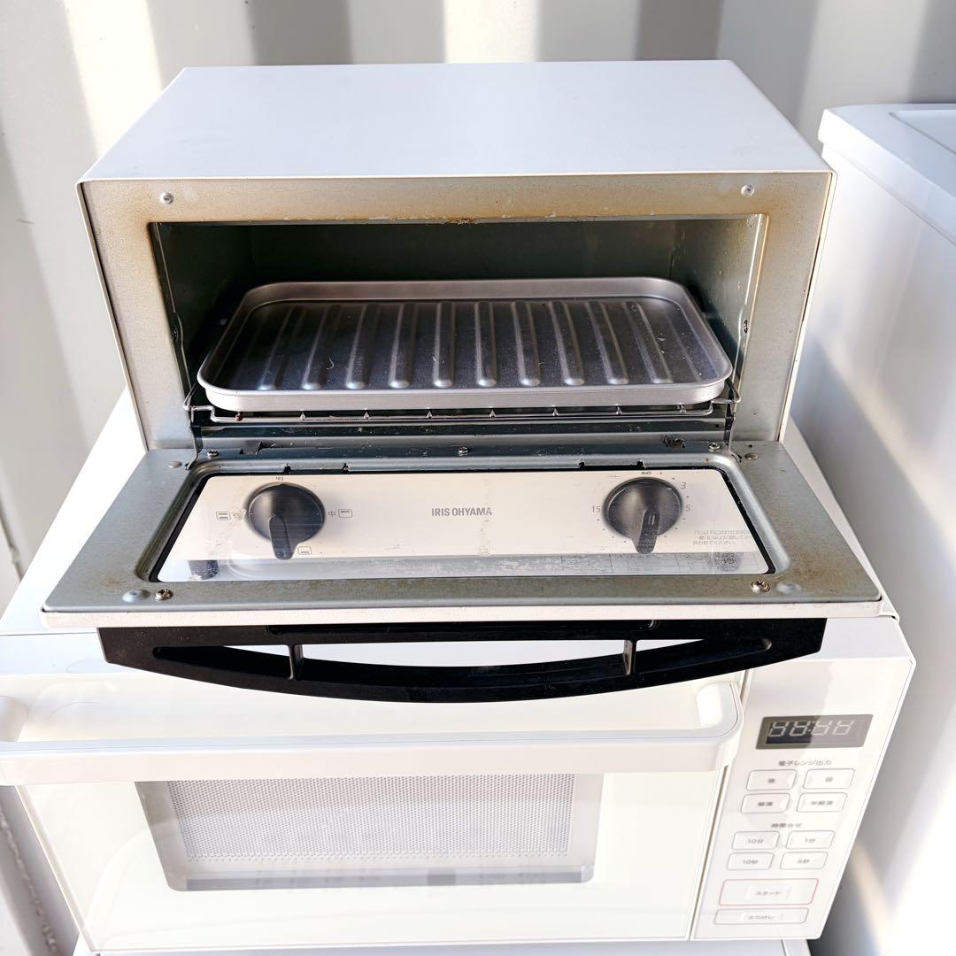 運搬取付無料！ホワイト純正IRIS3点・無印電子レンジの4点セット！完動超美品！