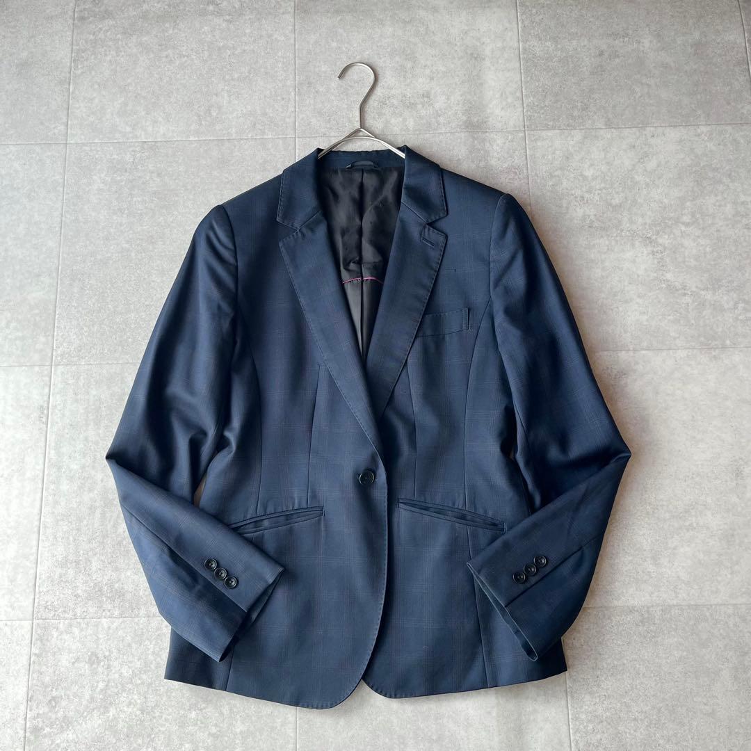 【大きいサイズ】HILTON パンツスーツ チェック ネイビー 13 REDA