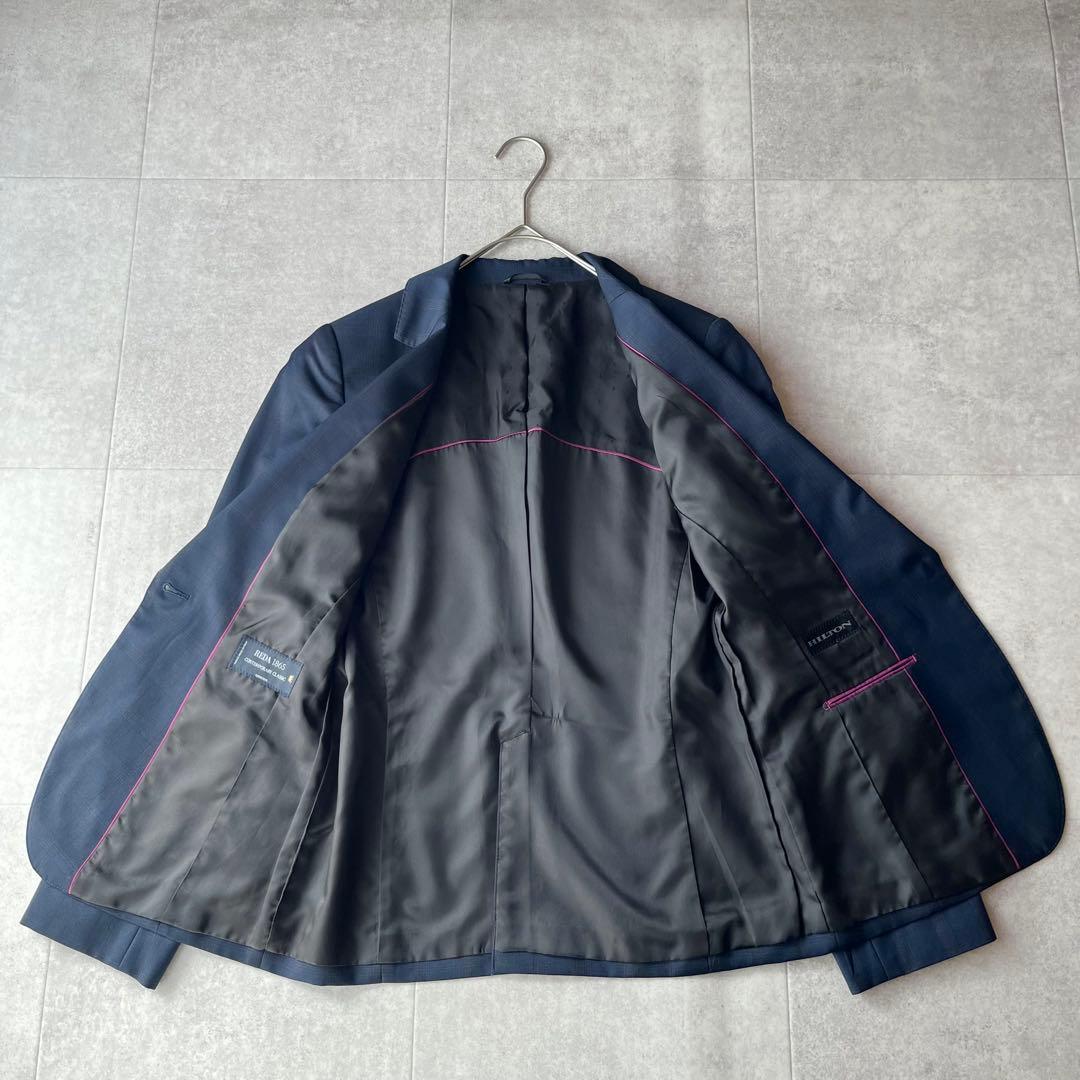 【大きいサイズ】HILTON パンツスーツ チェック ネイビー 13 REDA