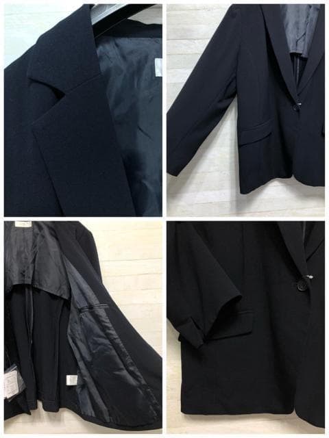 新品☆5L♪紺系♪テーパードストレッチパンツスーツ♪お仕事・通勤☆p406