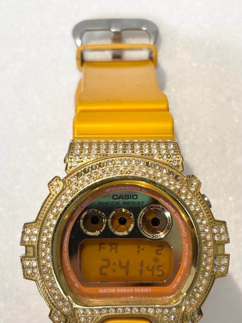 G-SHOCK DW6900 スワロフスキー カスタム イエロー 動作品