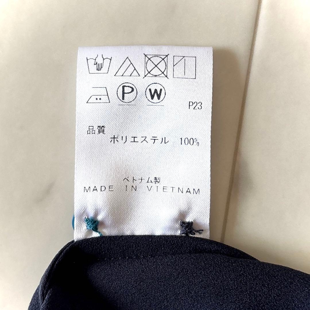 美品 ピーエス ポールスミス とろみブラウス 洗える ネイビー 42 XL 濃紺