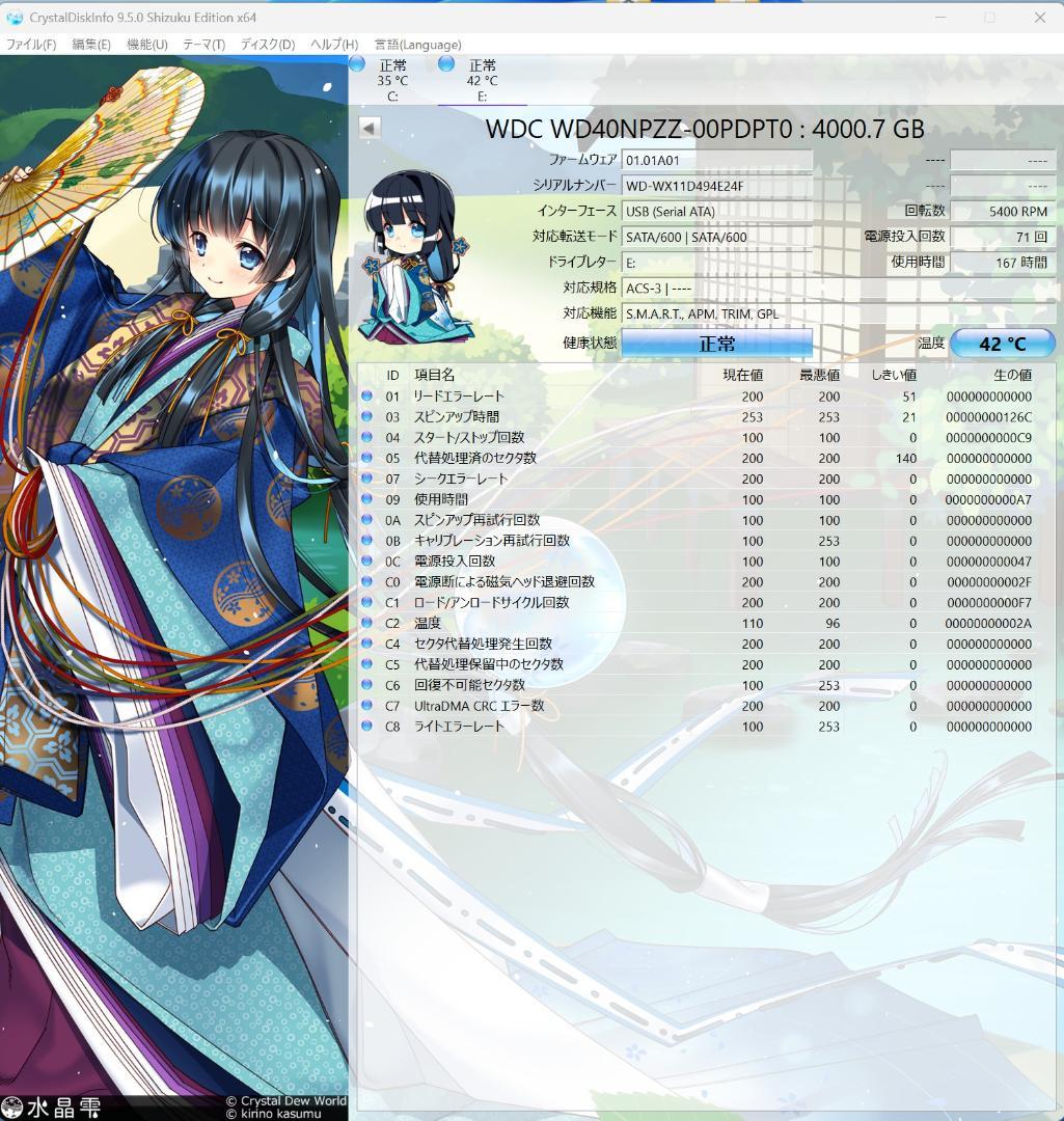 中古品-未使用に近い-Buffalo HD-PCFS4.0U3-GBA　4TB