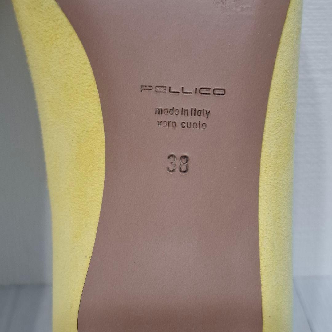 PELLICO ペリーコ スクエアトゥパンプス 25cm イエロー4cm美品