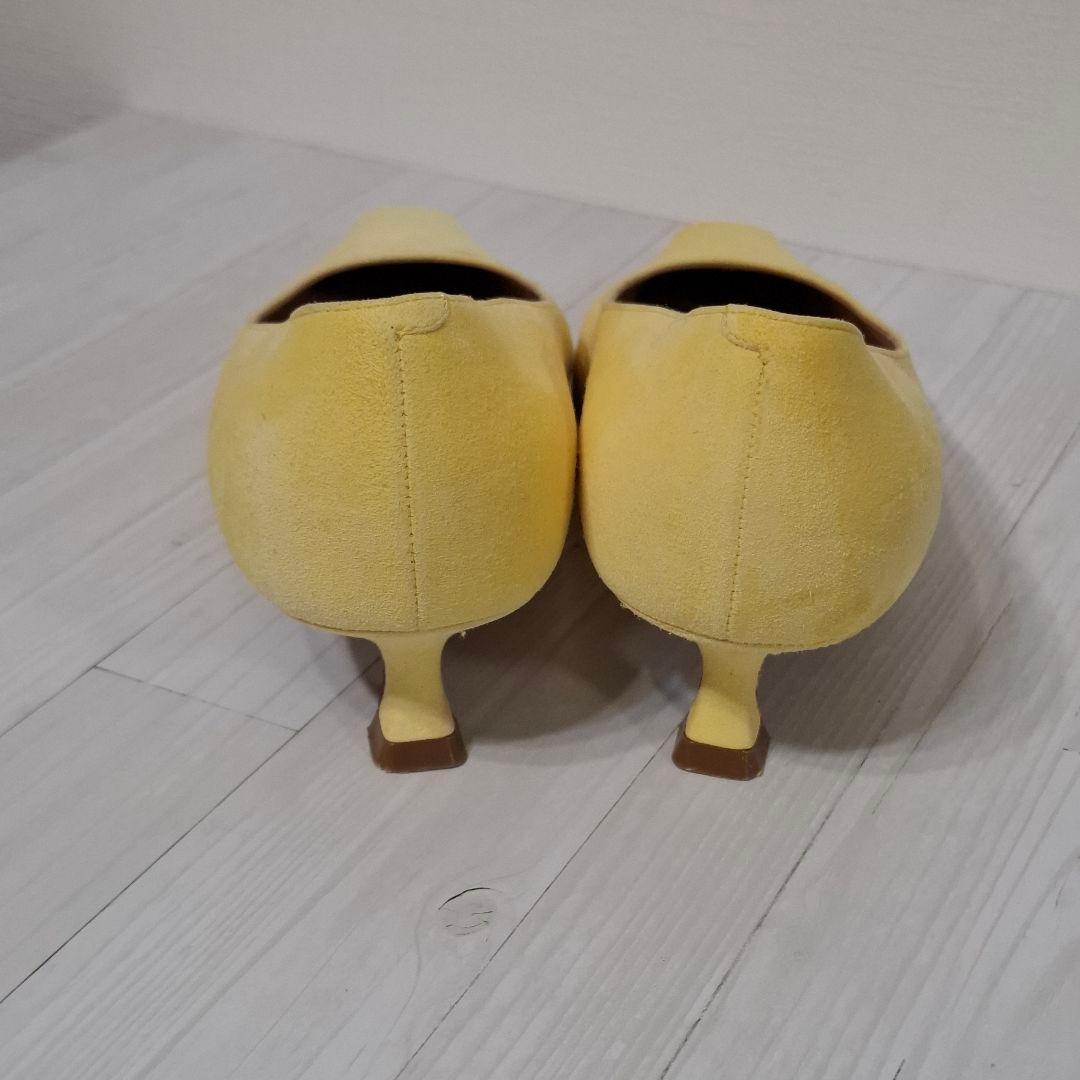 PELLICO ペリーコ スクエアトゥパンプス 25cm イエロー4cm美品