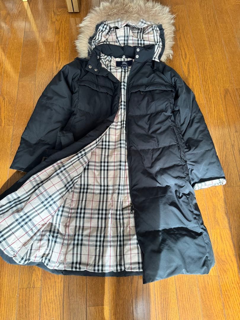 BURBERRY バーバリーロングダウンジャケット 150A ブラック　Sサイズ