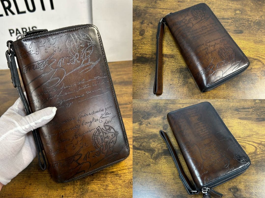 極美品　34.2万円　Berluti タリ Tali スクリットレザー　長財布