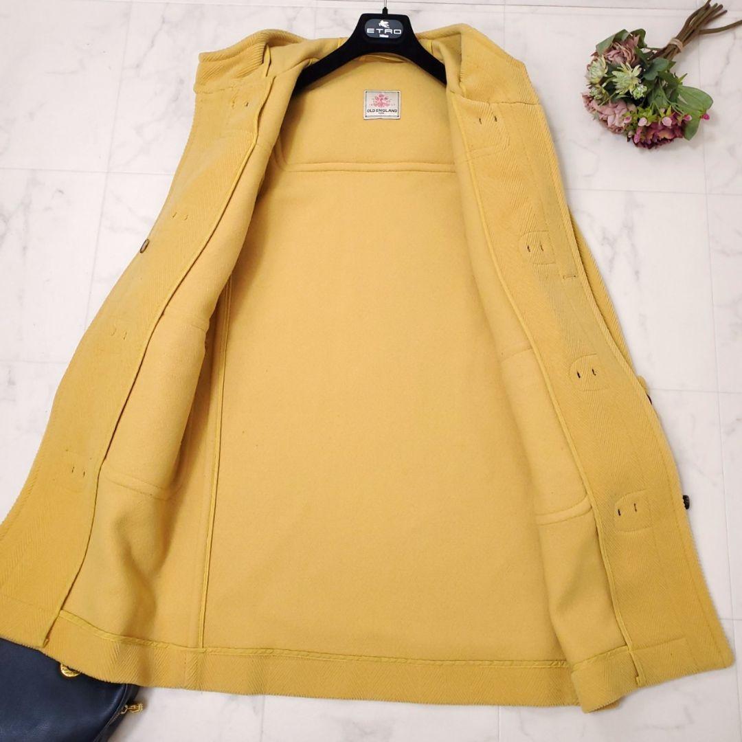 美品✨オールドイングランド 大きいサイズ ヘリンボーン ダッフルコート 黄色