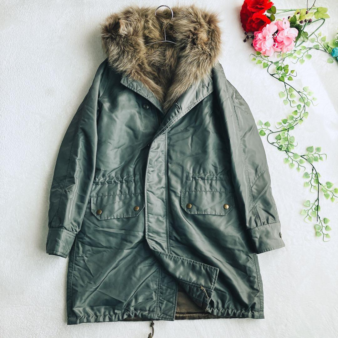 ドゥーズィエムクラス★フォックスファーライナー付き 中綿モッズコート 比翼ボタン