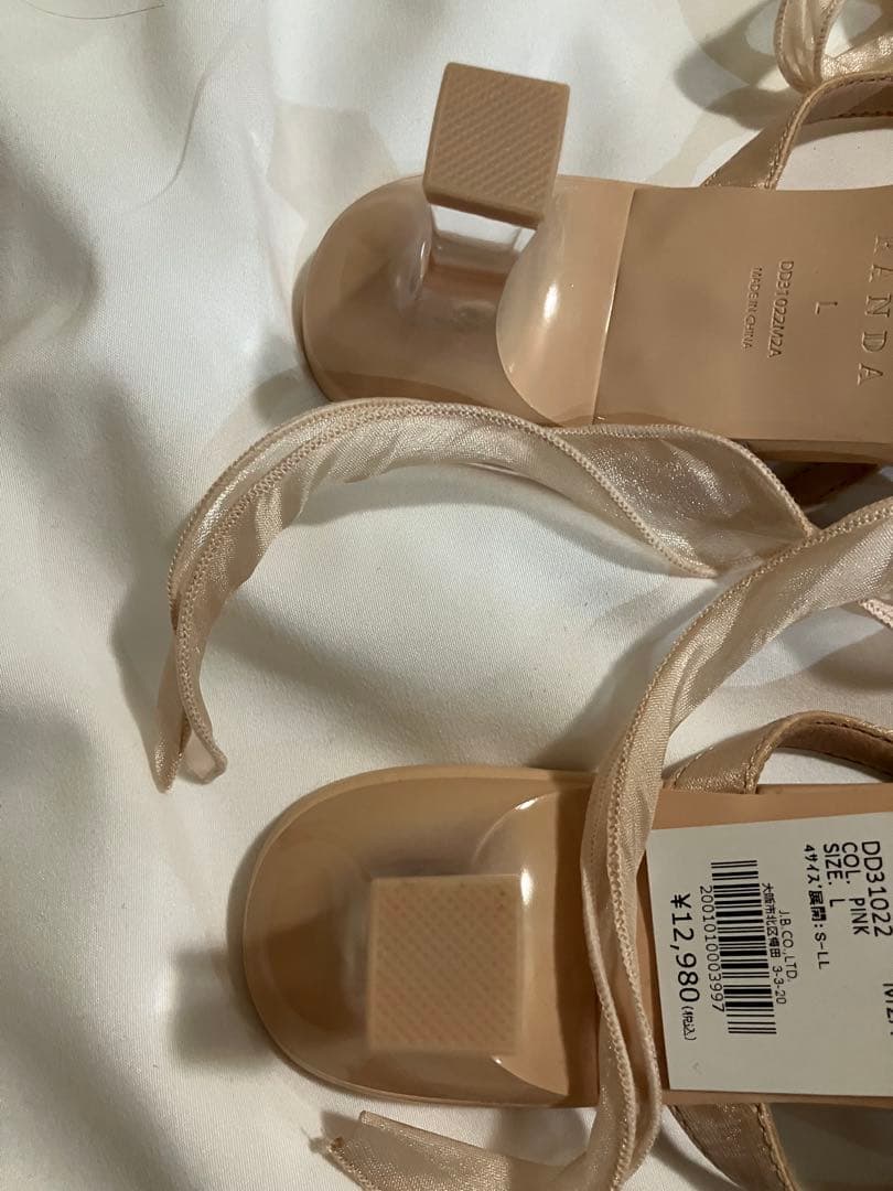 ランダ　RANDA ビーズ　2way ミュール　L ピンク　20th 20周年