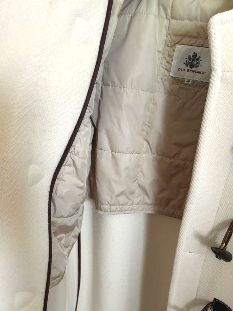 オールドイングランド　アイボリー ダッフル　保存袋付き　美品　ヘリンボーン生地