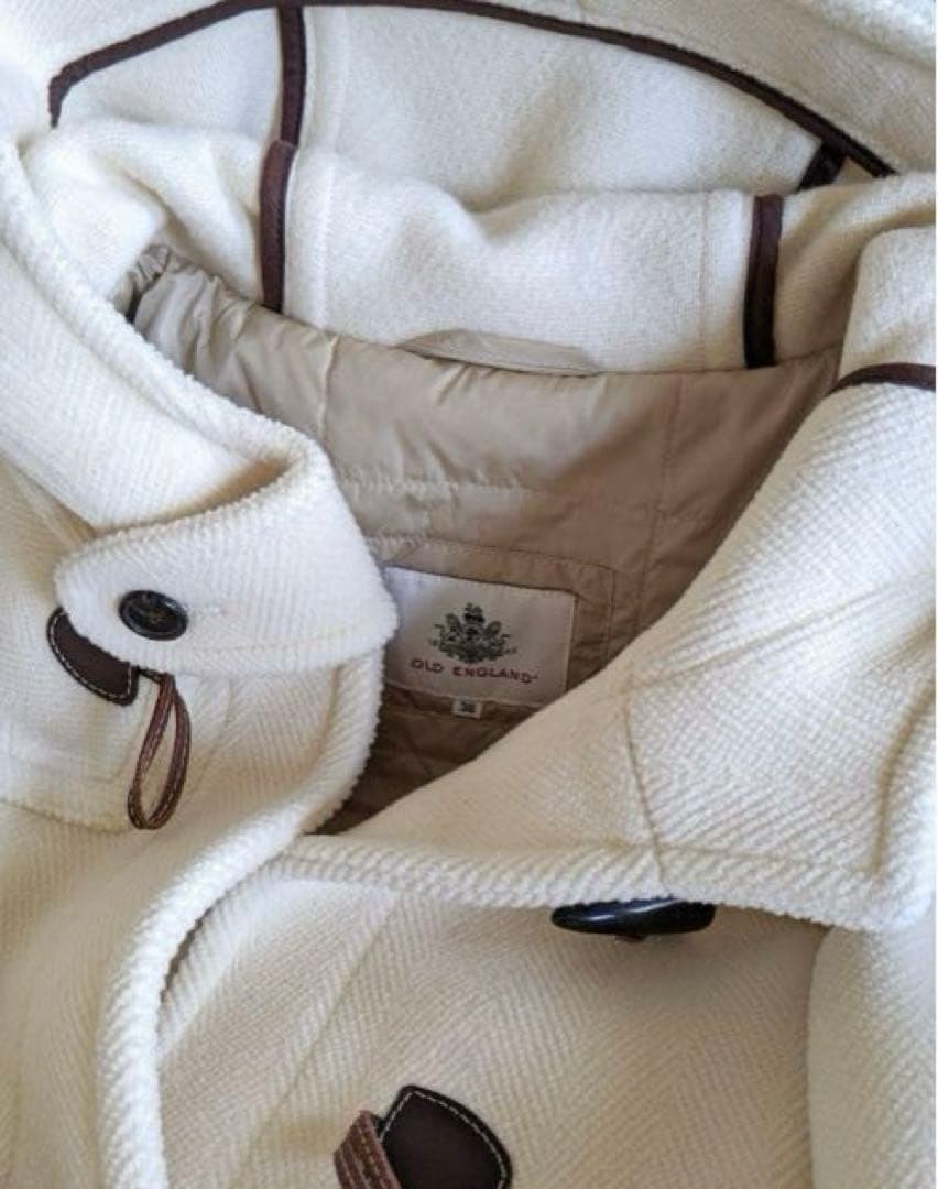 オールドイングランド　アイボリー ダッフル　保存袋付き　美品　ヘリンボーン生地
