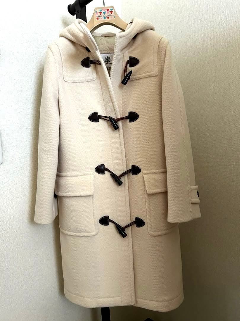 オールドイングランド　アイボリー ダッフル　保存袋付き　美品　ヘリンボーン生地