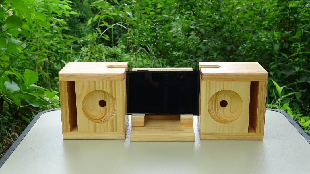 スマートフォン用ステレオ無電源スピーカー