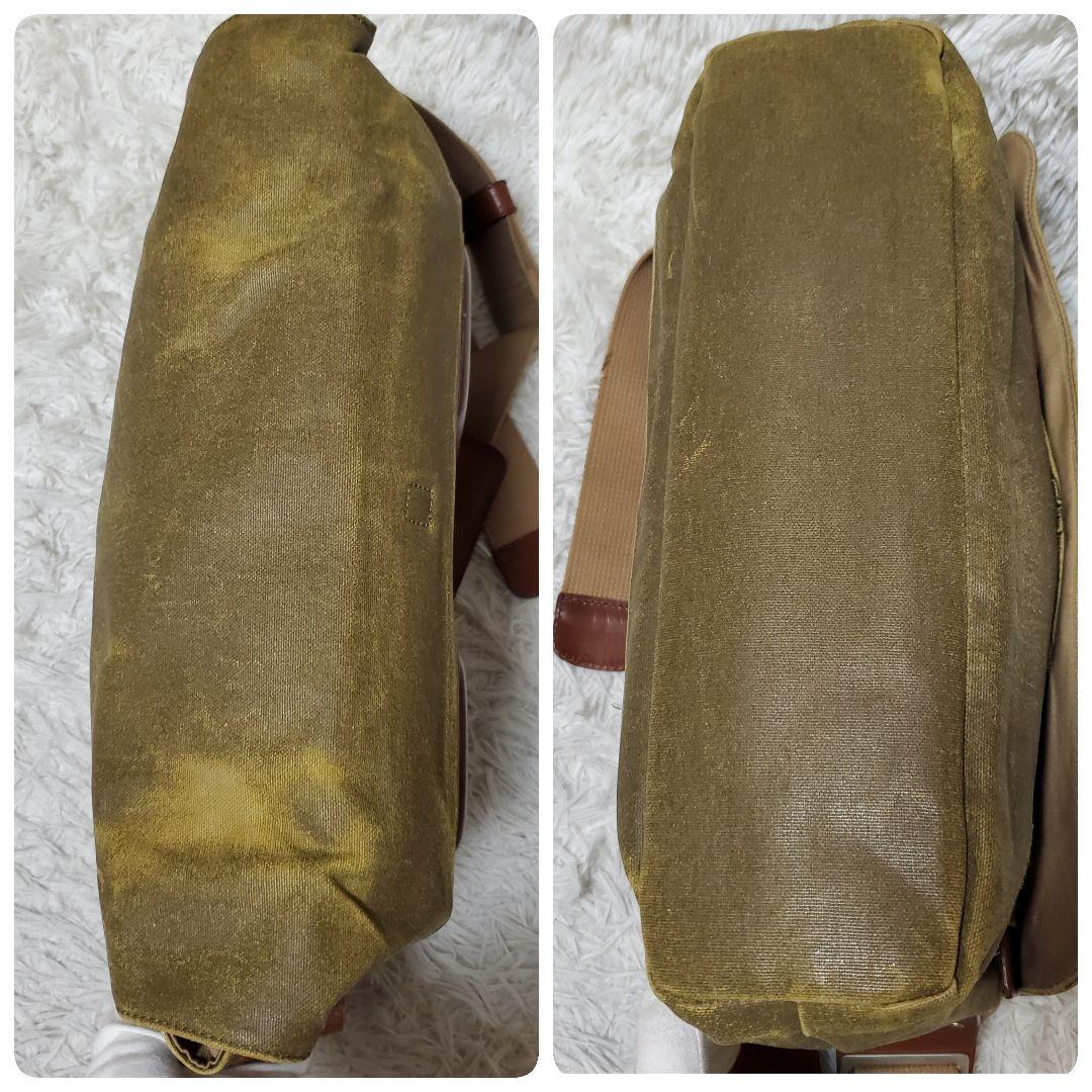 希少 BBROOKS 2way コーティングキャンバス メッセンジャーバッグ