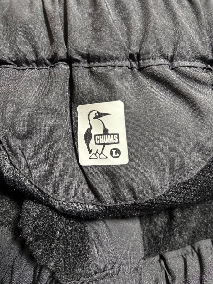 美品　チャムス　ナイロン　セットアップ　裏フリース　ブラック　黒　サイズL