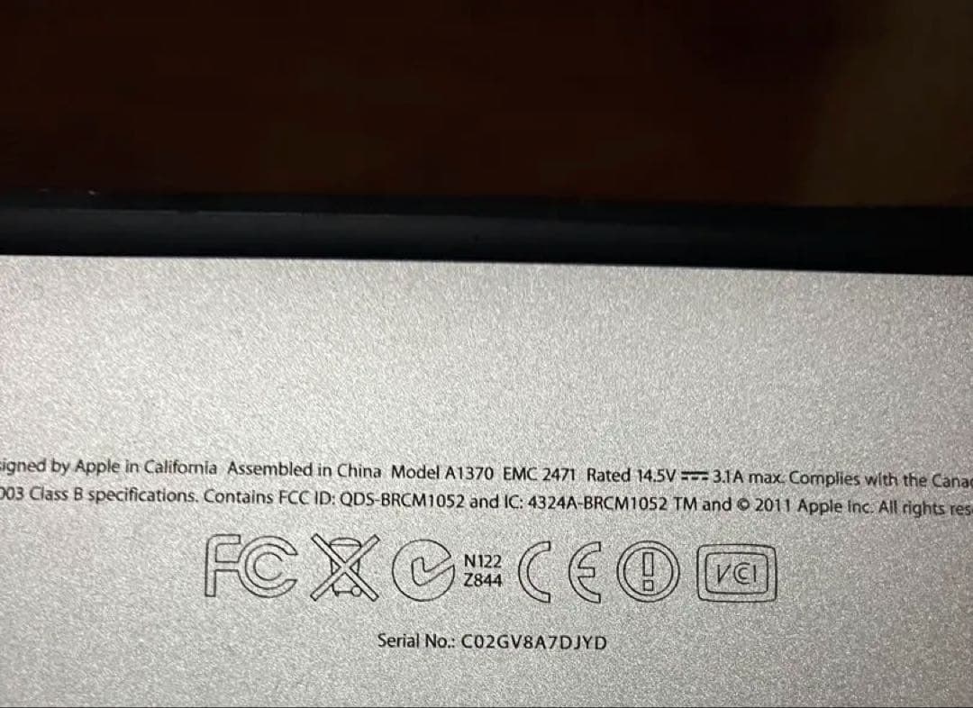 本日限定　即発送　Apple MacBook Air A1370 11.6インチ