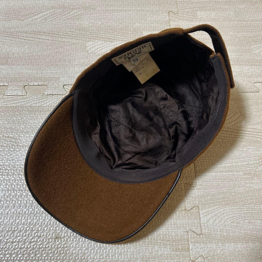 HERMES カシミヤキャップ　59 セリエ　ブラウン