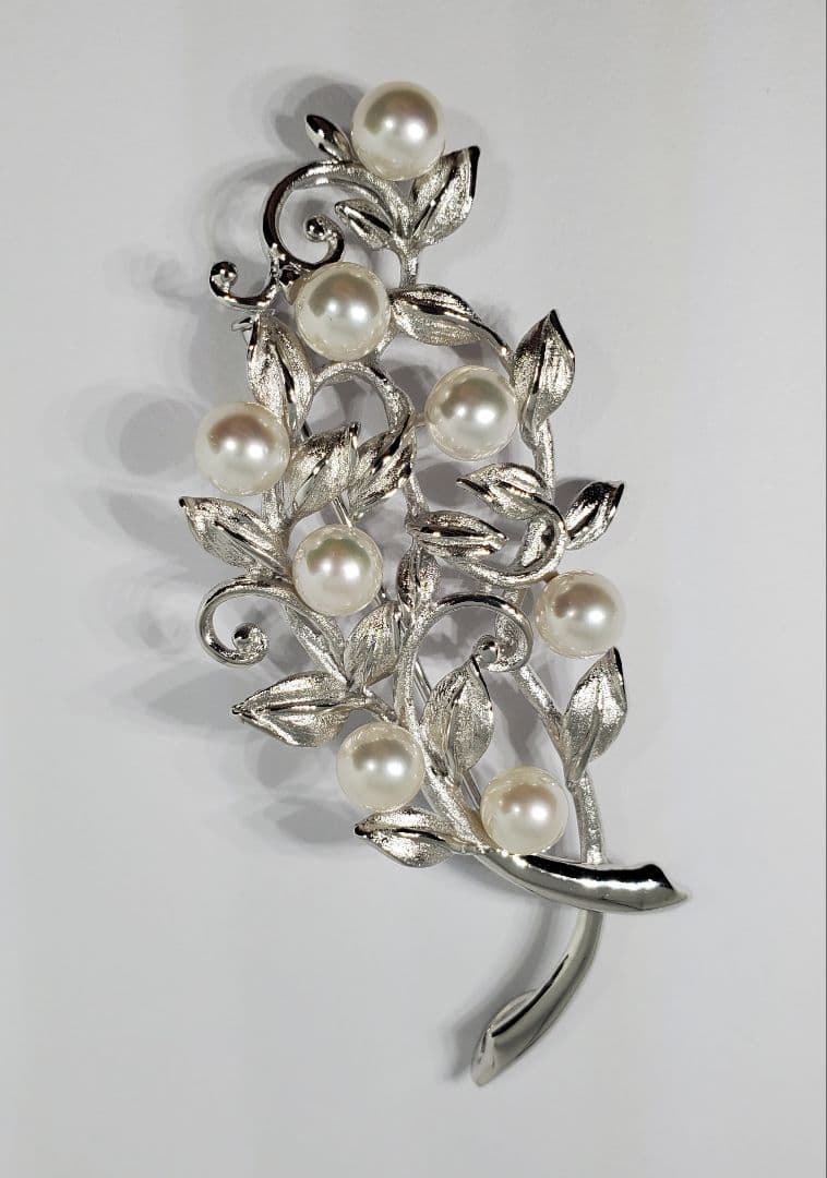 あこや真珠　本真珠　シルバー　ブローチ　パール　ジュエリー