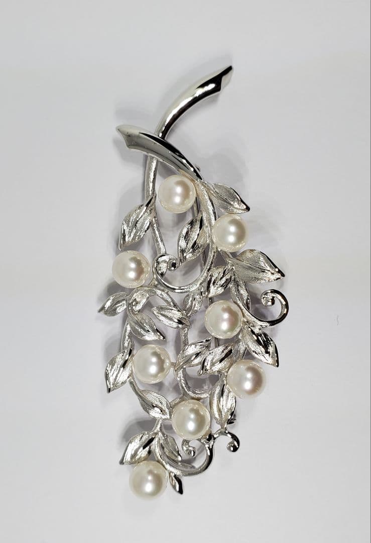 あこや真珠　本真珠　シルバー　ブローチ　パール　ジュエリー