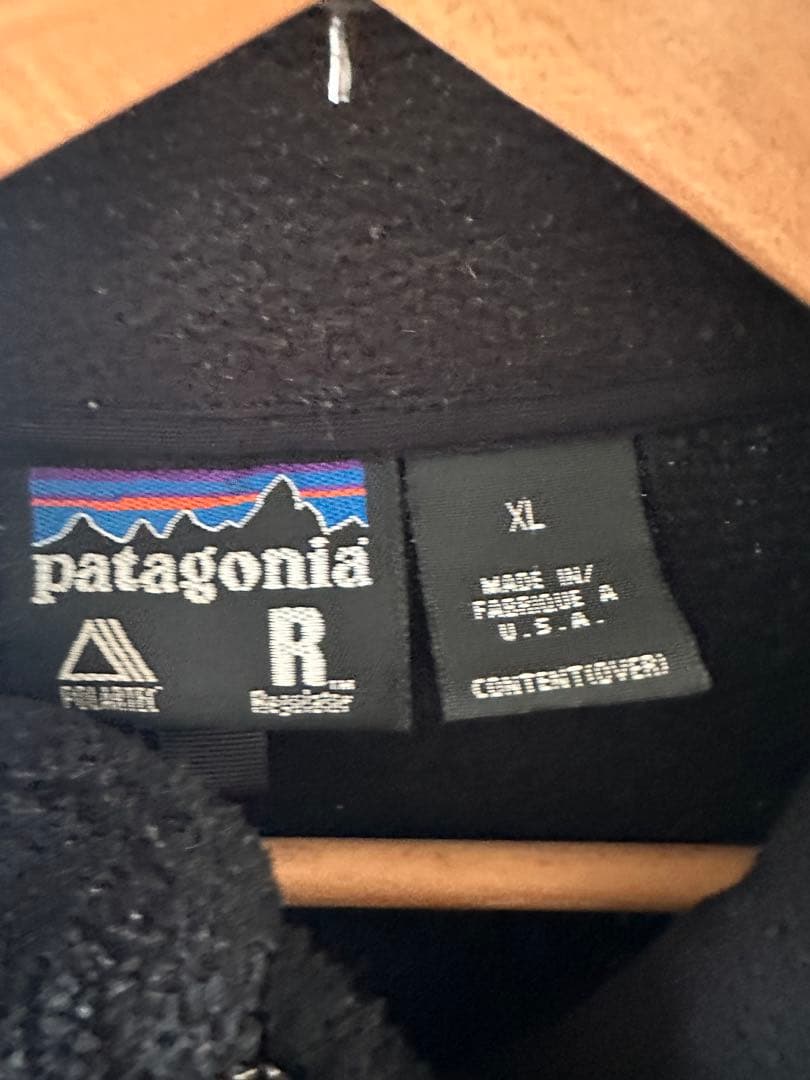 90s USA製　patagonia フリースベスト XL 黒