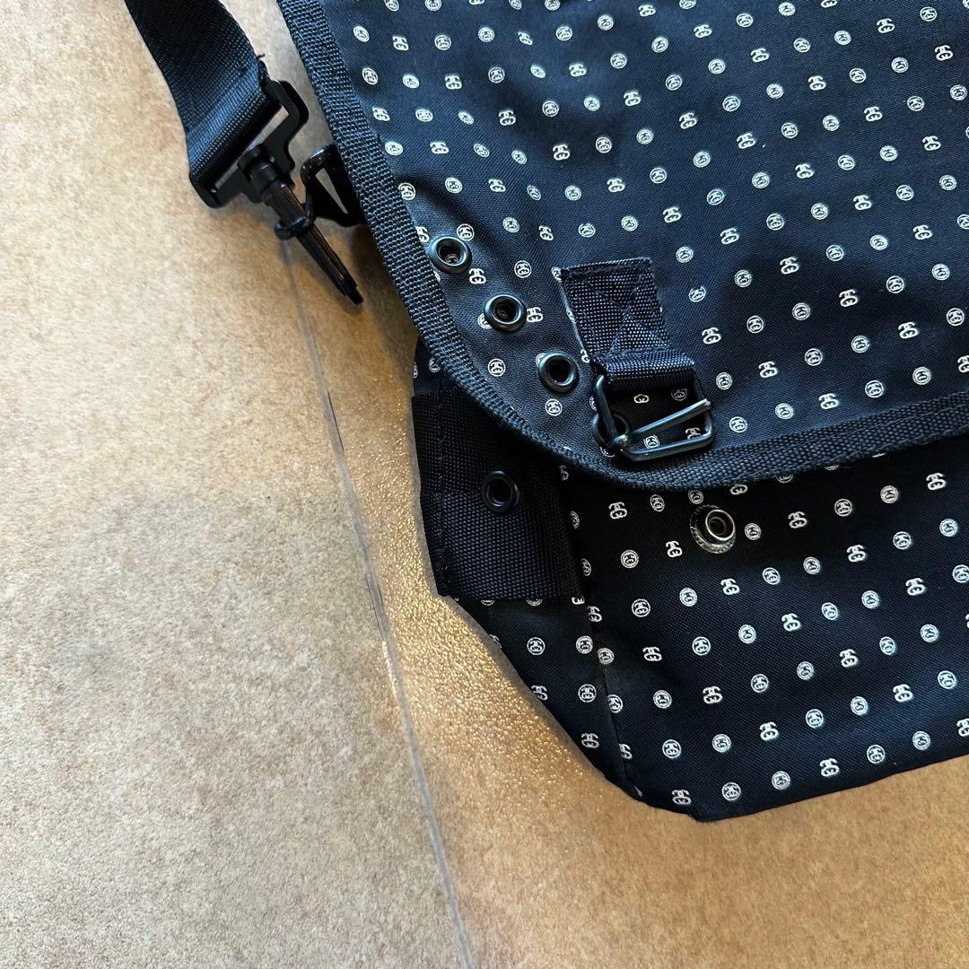 90s オールド　ステューシー　メッセンジャー　バッグ　Y2K チェック　柄　黒