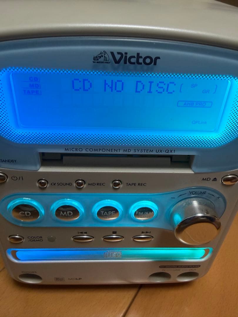 Victor CA-UXQX1-A MD/CDミニコンポスピーカー付 MDおまけ
