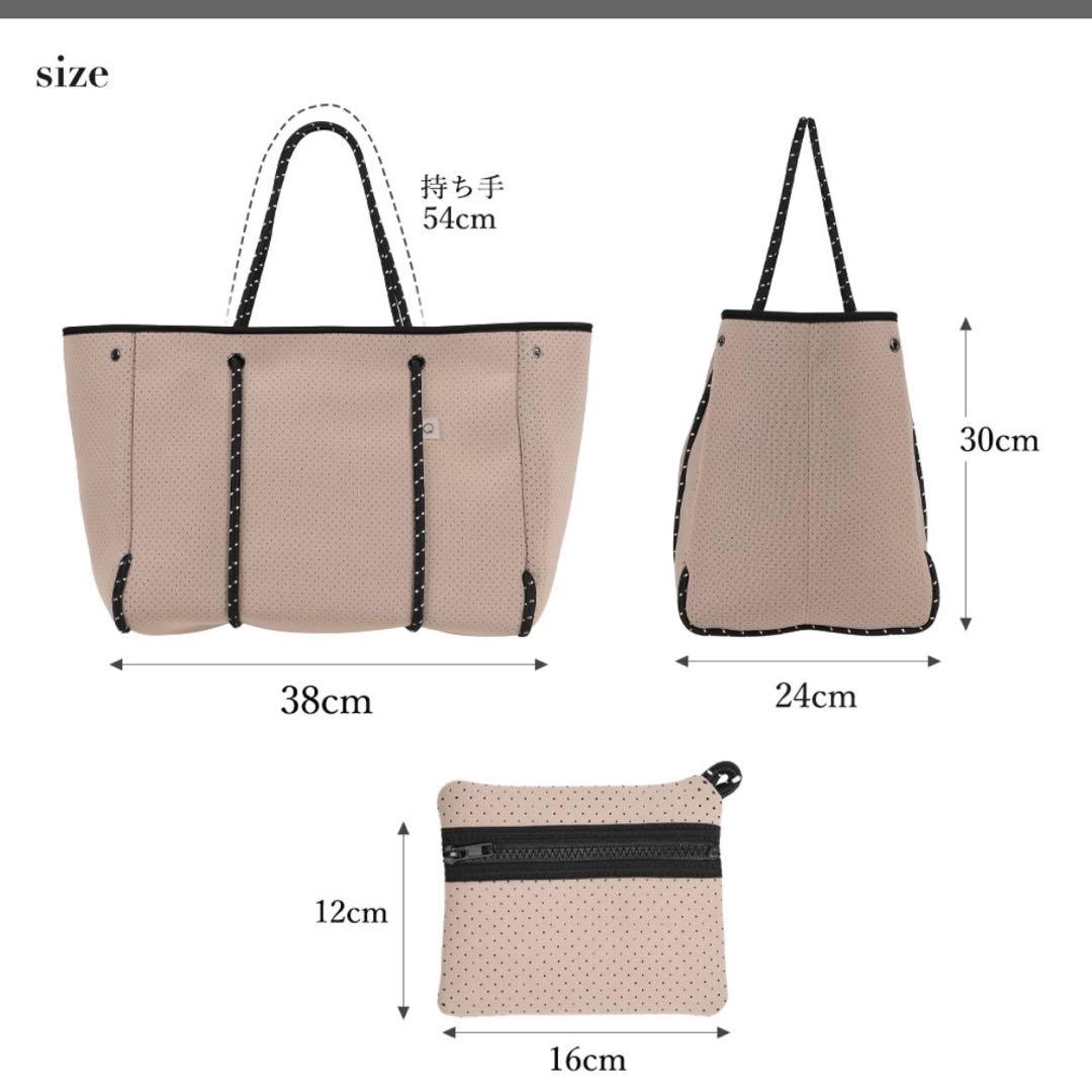 qbag paris ネオプレン Lサイズ ジップ付き L サンドベージュ
