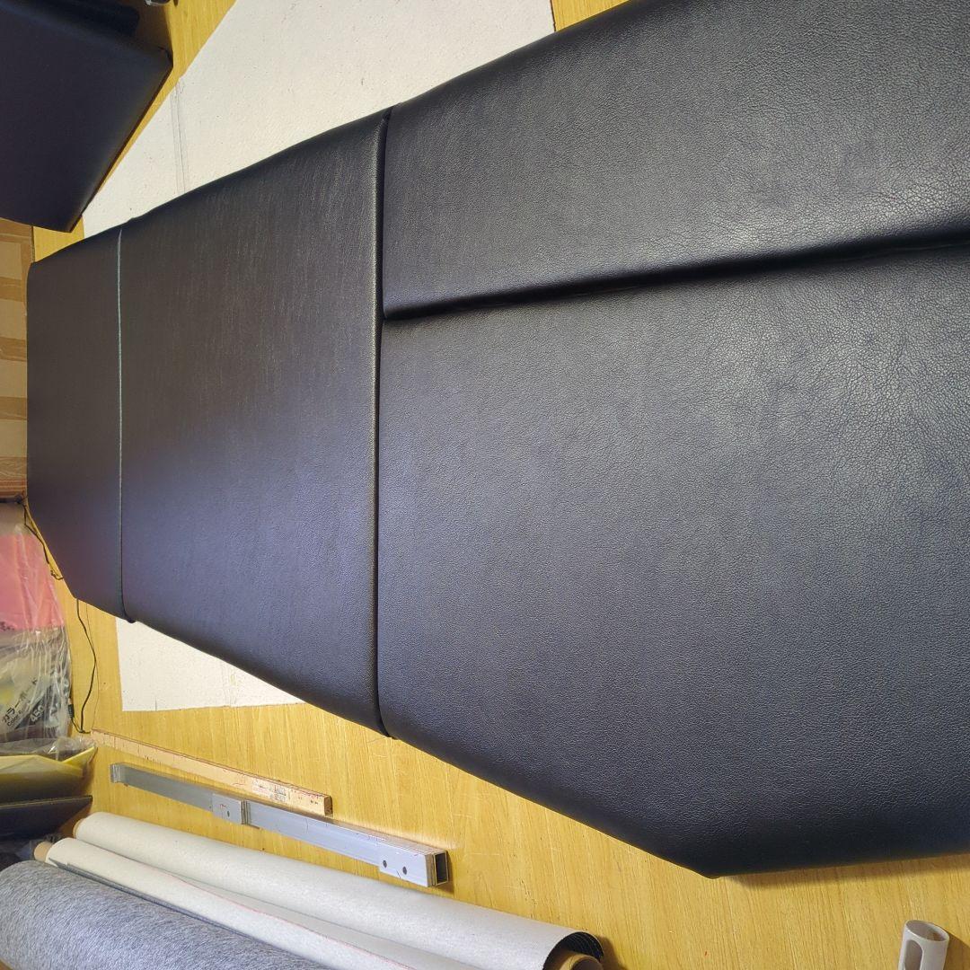 【にゃーさん】フラット4点セット&ベット4分割【ブラックレザー】