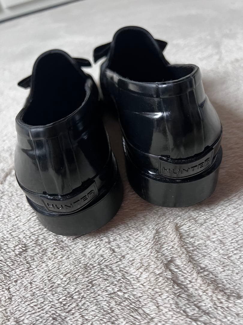 美品 HUNTER ハンター ボウ グロス ペニー レインローファー 24㎝