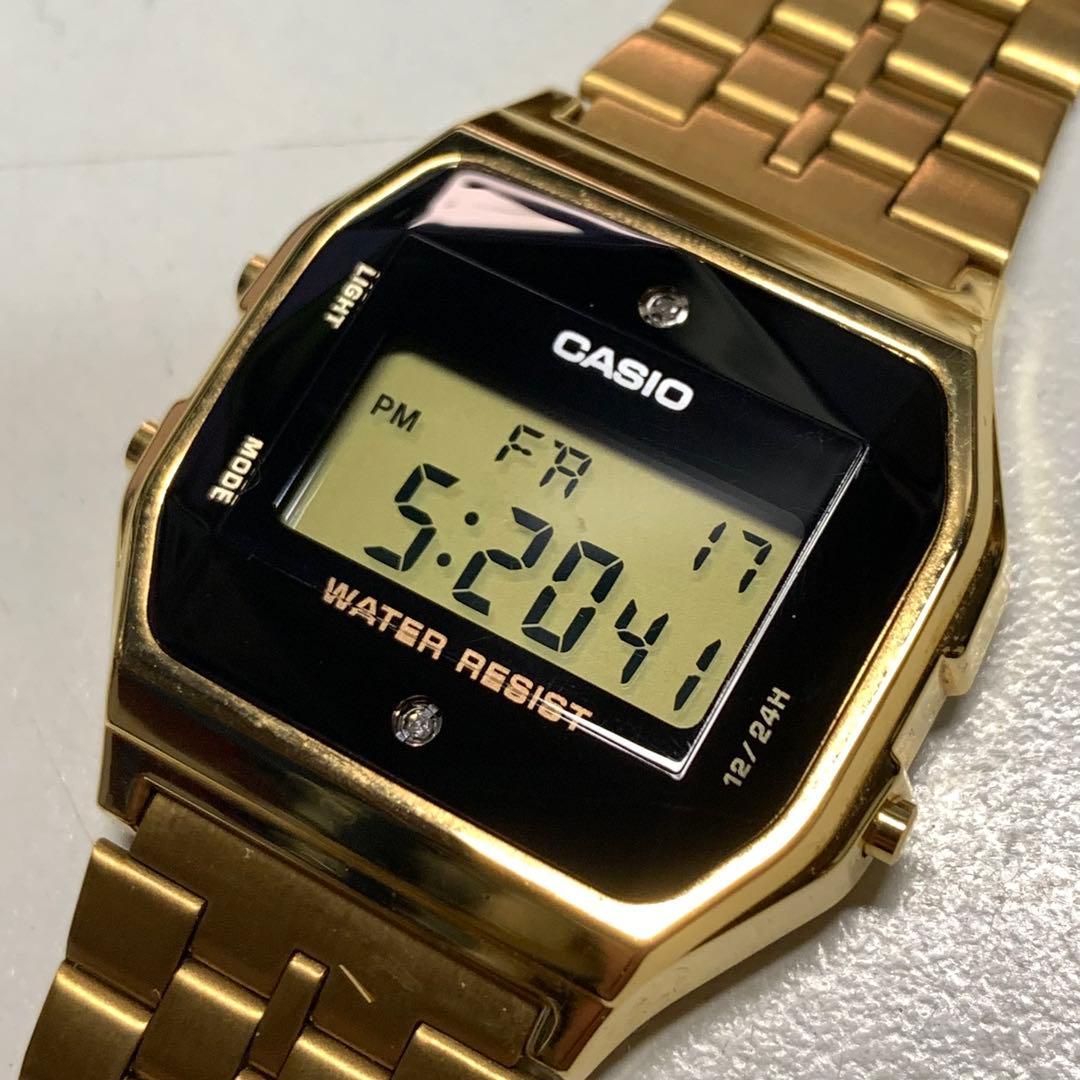 CASIO　チープカシオ　ダイヤモンド　A159WGED-1JF　ゴールドカラー