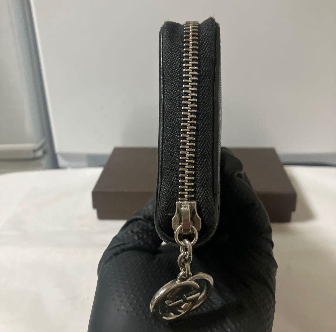 リ*ウ様 【美品】GUCCI グッチ ラウンドファスナー 長財布 レザー ブラッ