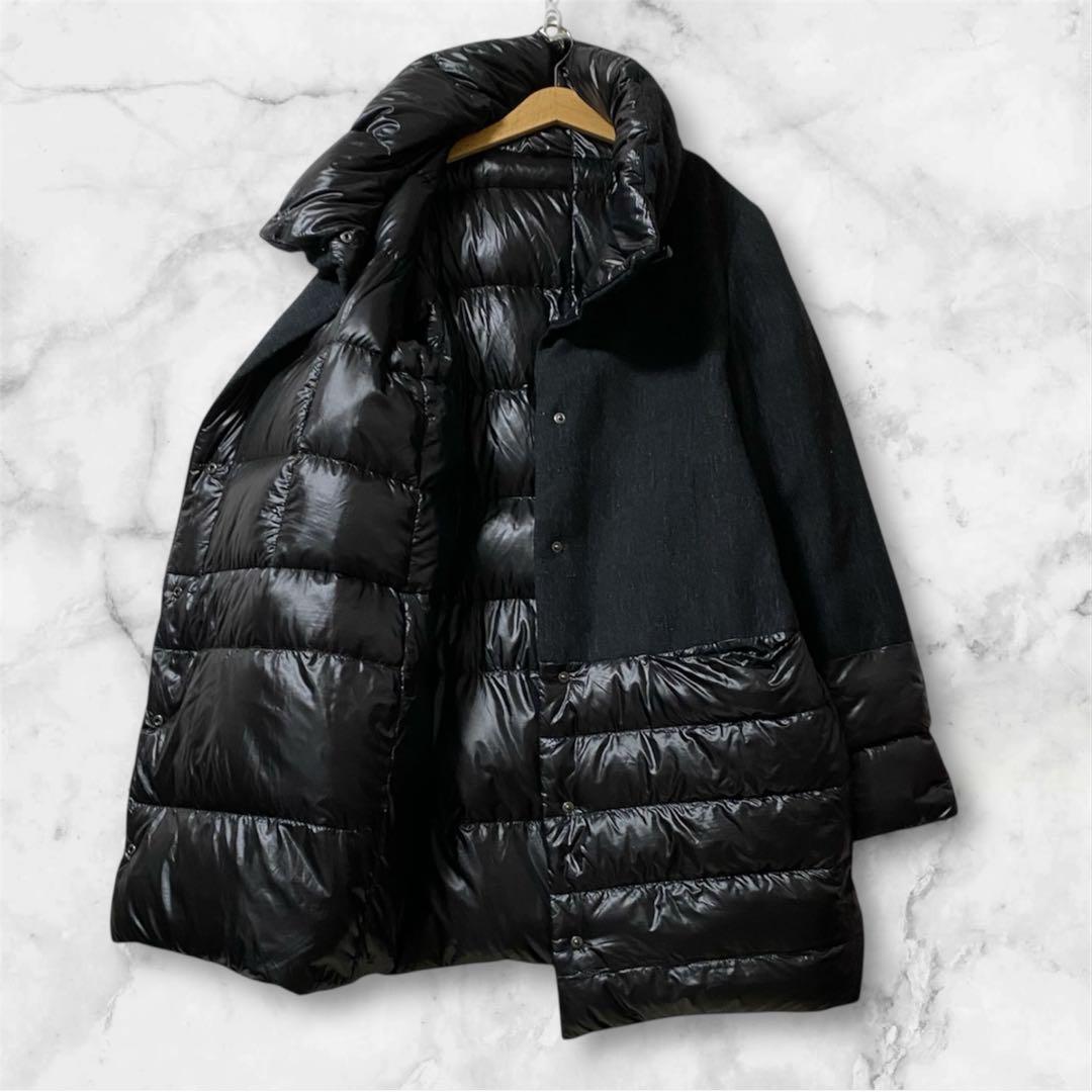 メルヴェイユ ヴァント　リバーシブル　ダウン　ウール　ロングコート　大きめ　黒