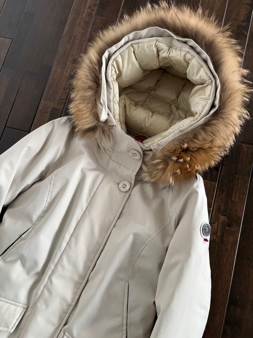 ケープホーン/定価9.7万 ネヴァド ファー付 ダウンJKT アイボリー 42