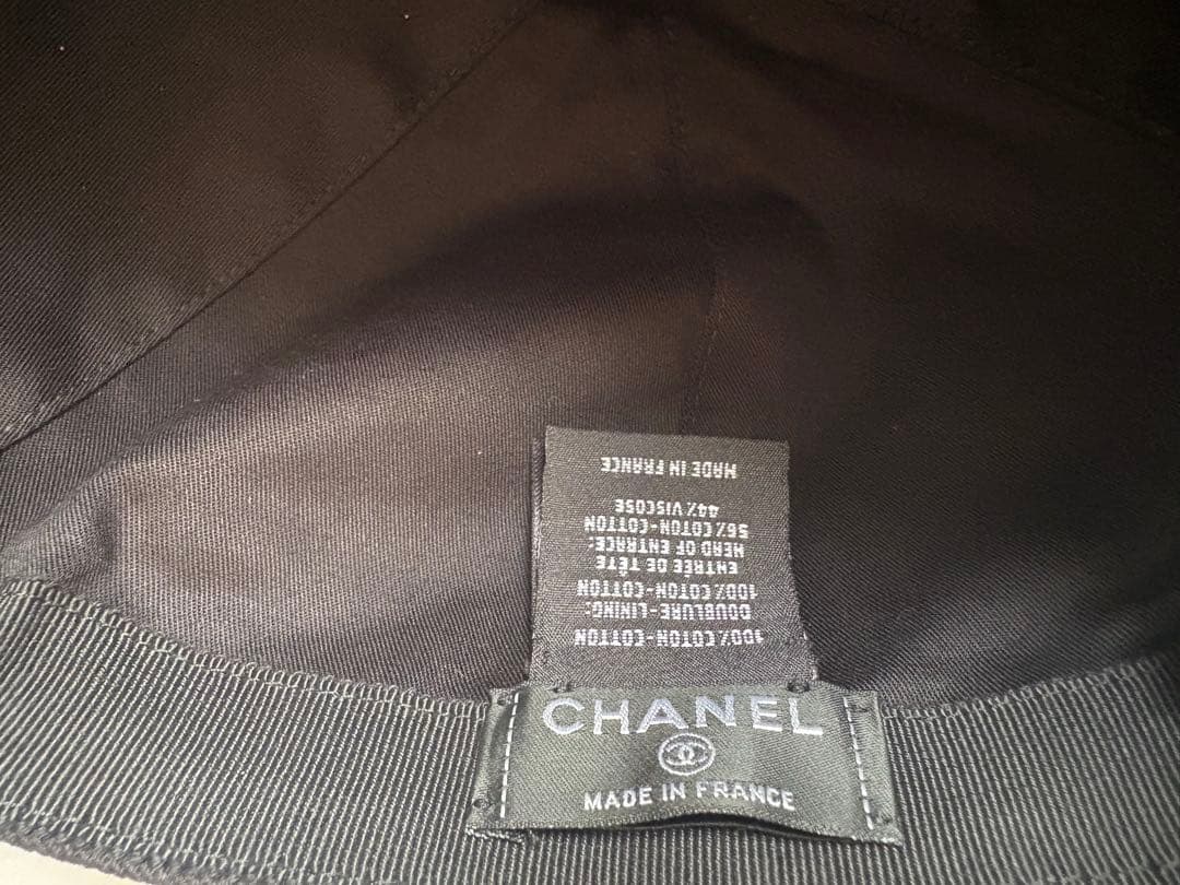 CHANEL キャップ ブラック　フリーサイズ