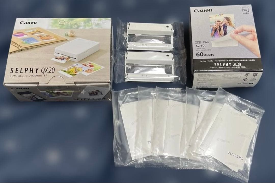 Canon SELPHY スマホ用プリンター QX20、インク&ラベルセット