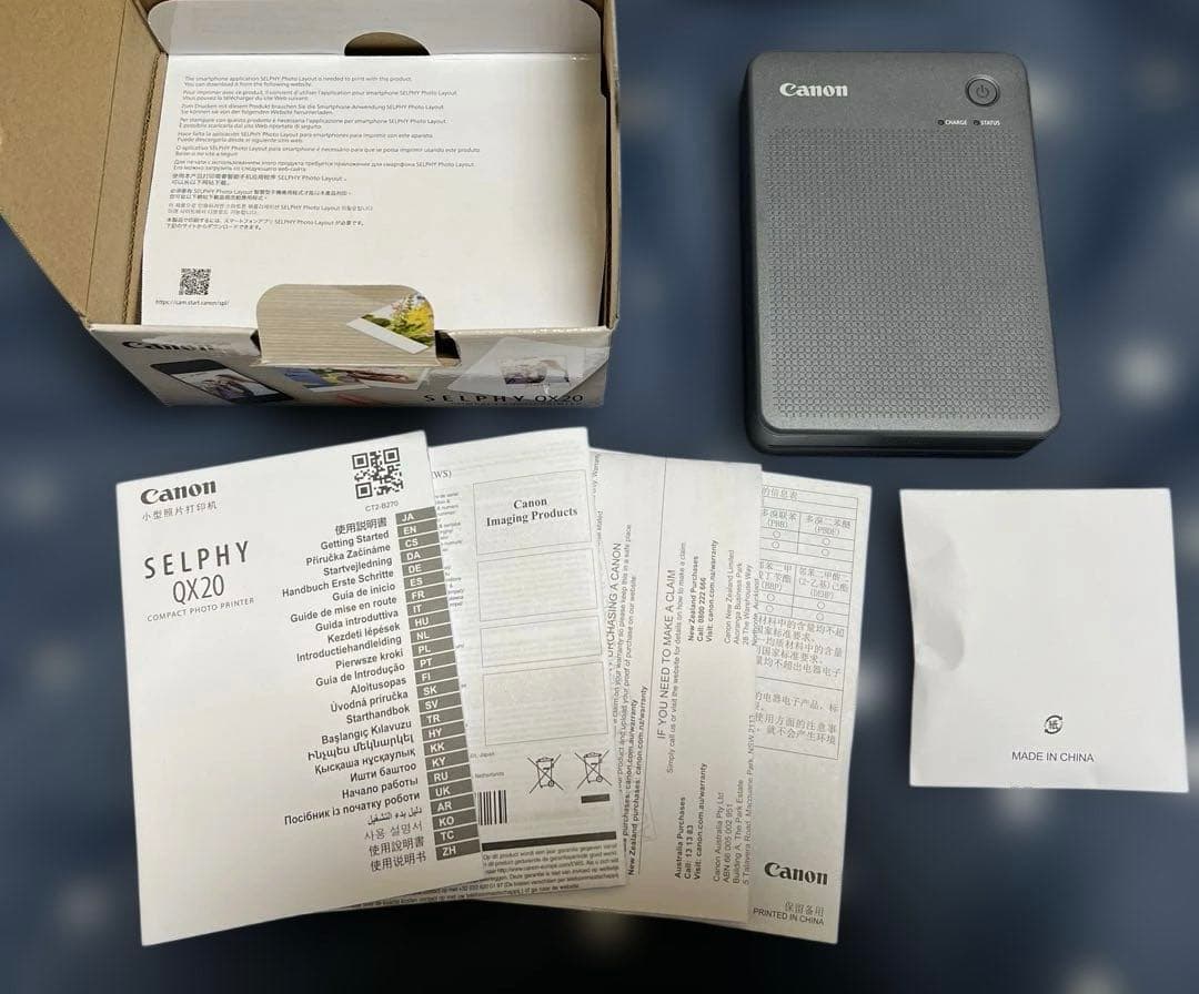 Canon SELPHY スマホ用プリンター QX20、インク&ラベルセット