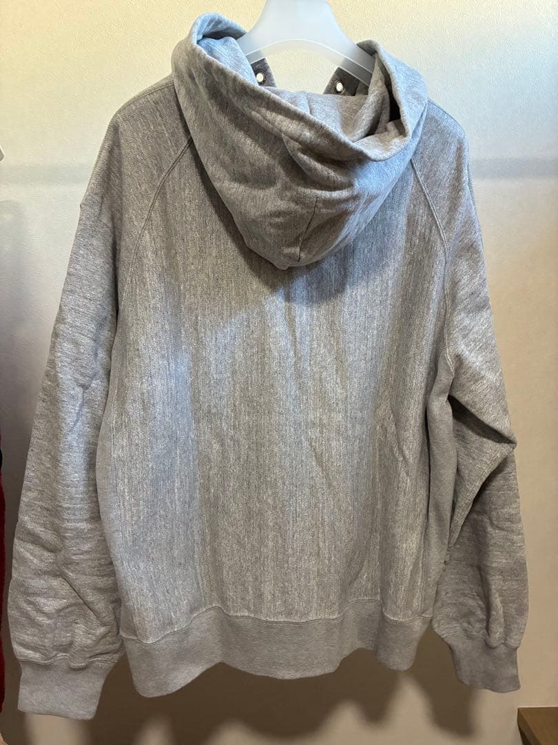 トップス ulterior FADED SILKY HALF ZIP HOODIE