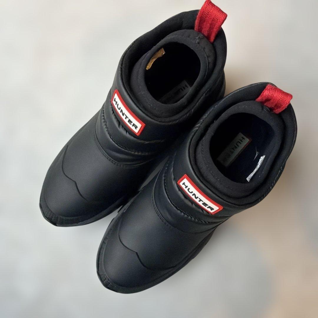 HUNTER ハンター　ブラック ショートブーツ　スノーブーツ UK5