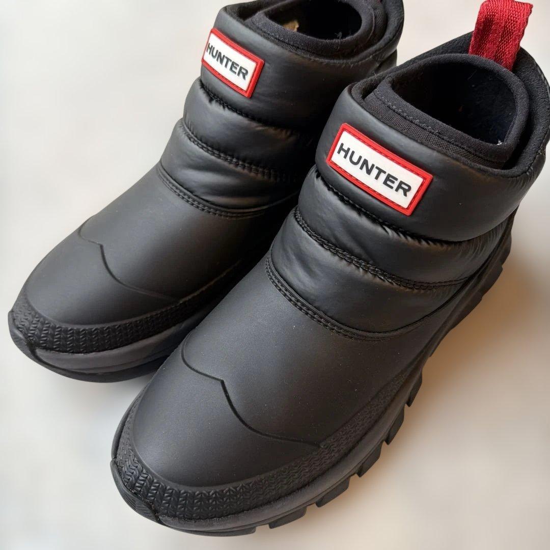 HUNTER ハンター　ブラック ショートブーツ　スノーブーツ UK5