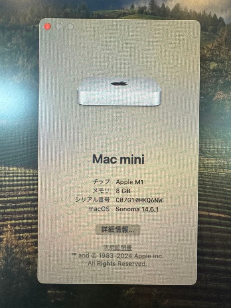 Macデスクトップ mac mini m1 8GB