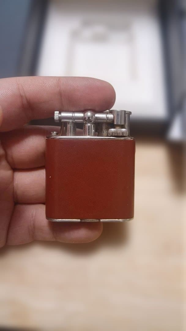 【希少・付属品完備】ダンヒル ユニーク 英国製 本革巻き ライター 当時物