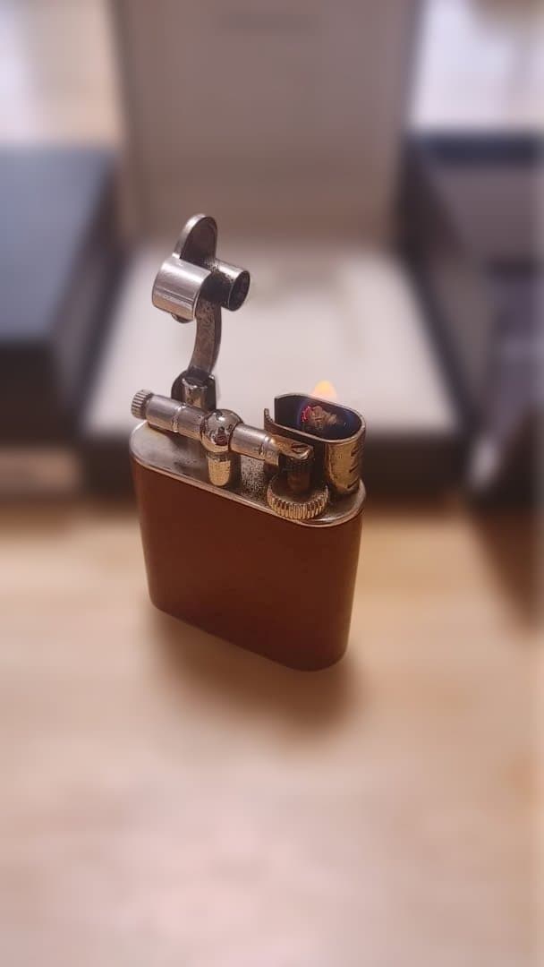 【希少・付属品完備】ダンヒル ユニーク 英国製 本革巻き ライター 当時物