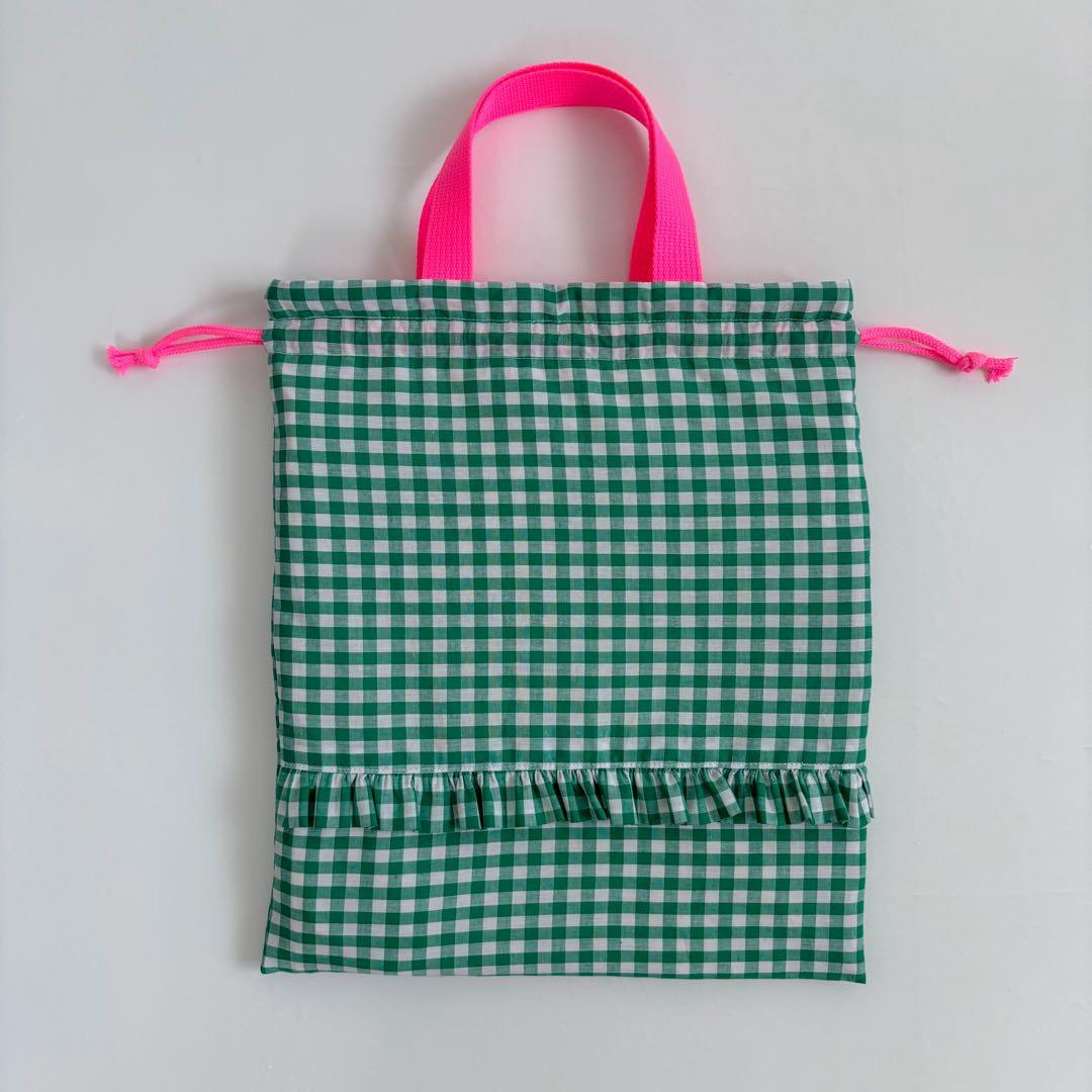 【ブルートレイン】レッスンバッグ　上履き入れ　お着替え袋