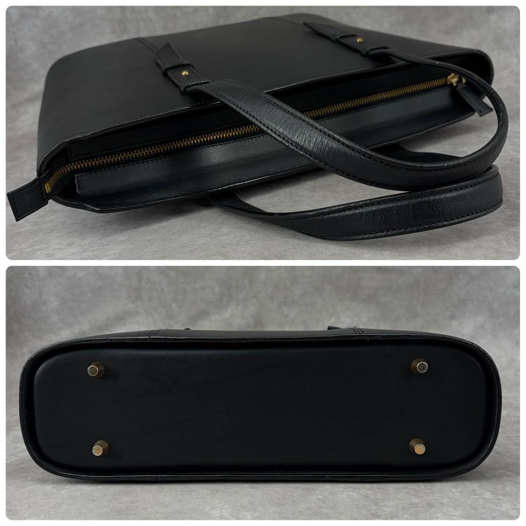 【良品✨】ソメス ビジネス トートバッグ 本革 レザー A4収納可 ブラック